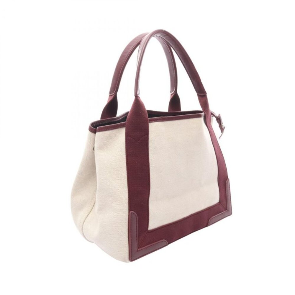 Balenciaga Tote Navy Cabas Natural Bold Canvas Leather Caba S - Picture 2 of 15